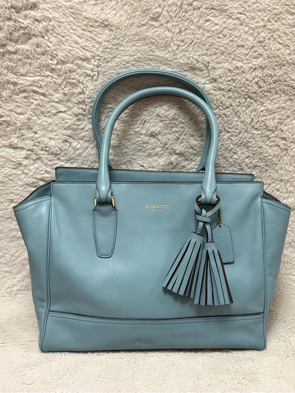 Coach Legacy Leather Medium Candace Carryall Bag in Light Blue